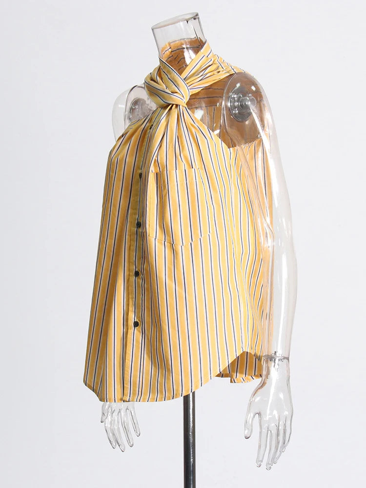 Ellie Striped Halter Shirt