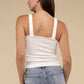 Ribbed Bra Padded V-Neck Tank Top