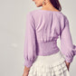 Front Tie Long Sleeve Top