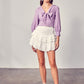 Front Tie Long Sleeve Top