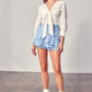 Front Tie Long Sleeve Top