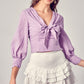 Front Tie Long Sleeve Top
