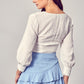 Front Tie Long Sleeve Top