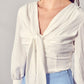 Front Tie Long Sleeve Top