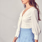 Front Tie Long Sleeve Top