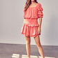 Puff Sleeve Smocked Waist Romper