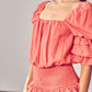 Puff Sleeve Smocked Waist Romper