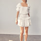 Puff Sleeve Smocked Waist Romper