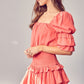 Puff Sleeve Smocked Waist Romper