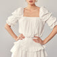 Puff Sleeve Smocked Waist Romper