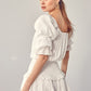Puff Sleeve Smocked Waist Romper