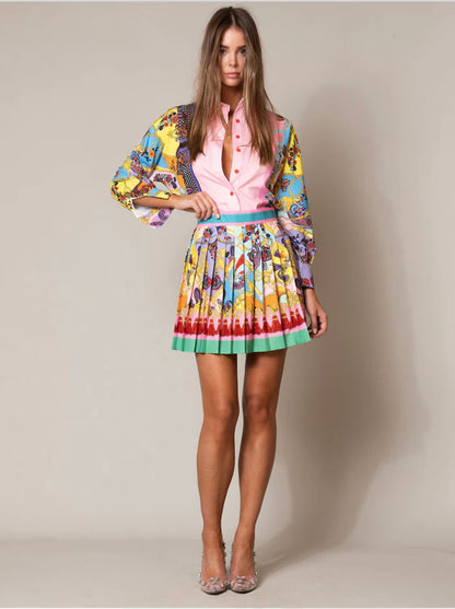 Nolita Floral Pleated Skirt Set