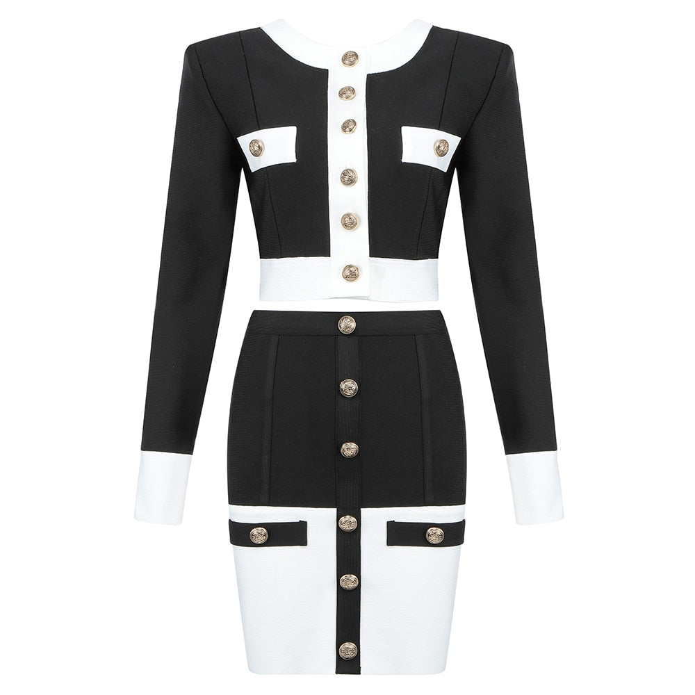 Florence  Black White Two Piece Set