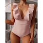 Sexy Ruffle Swimwear One Piece Swimsuit