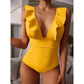 Sexy Ruffle Swimwear One Piece Swimsuit