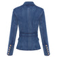 Double Breasted Denim Blazer Jacket Outer Coat