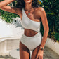 Bali Sexy Rib One Shoulder Cut Out Swimsuit