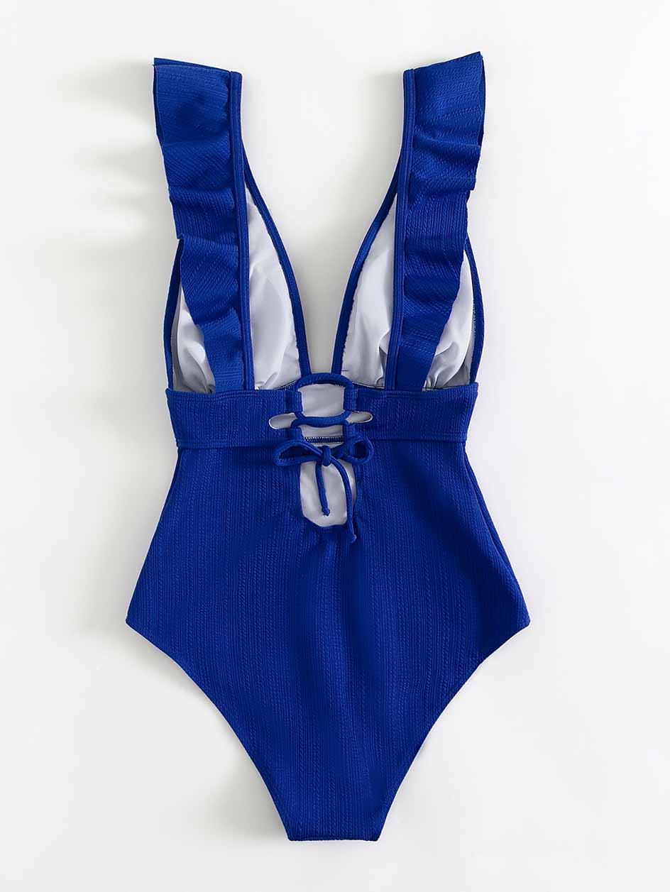 Sexy Ruffle Swimwear One Piece Swimsuit