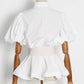 Vionette Lapel Puff Sleeve Shirt