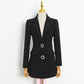 Blazer with Pink Satin Bow Sash