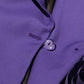 Make Me Blossom Purple Blazer with Rose Appliques