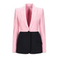 Pink and Black Color Block Casual Blazer