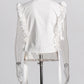 Rose Lined Lapel Sleeveless Blouse