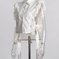 Rose Lined Lapel Sleeveless Blouse