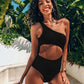 Bali Sexy Rib One Shoulder Cut Out Swimsuit