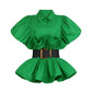 Vionette Lapel Puff Sleeve Shirt