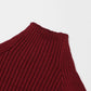 Zoe Solid  High Collar Midi Dress