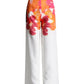 Bold Print Two Piece Sets For Women off the shoulder Lantern Sleeve Tops High Waist Pant Loose Set Female Fashion
