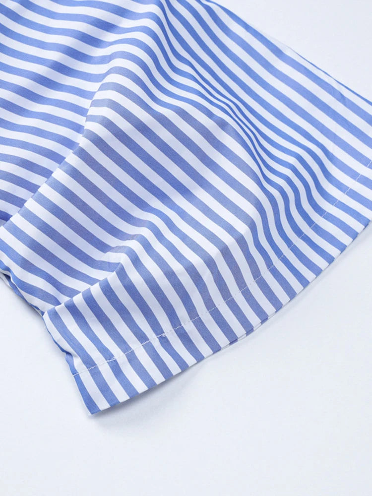 Two Piece Off the Shoulder Striped and Short Set
