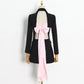 Blazer with Pink Satin Bow Sash