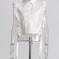 Rose Lined Lapel Sleeveless Blouse