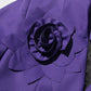 Make Me Blossom Purple Blazer with Rose Appliques