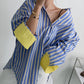 Mardi  Lapel Long Sleeve Blouse Female