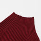 Zoe Solid  High Collar Midi Dress