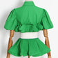 Vionette Lapel Puff Sleeve Shirt