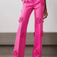 Flower Appliques Long Trousers