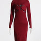 Zoe Solid  High Collar Midi Dress