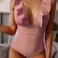 Sexy Ruffle Swimwear One Piece Swimsuit
