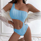 Bali Sexy Rib One Shoulder Cut Out Swimsuit