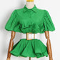 Vionette Lapel Puff Sleeve Shirt
