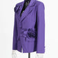 Make Me Blossom Purple Blazer with Rose Appliques