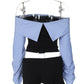 Two Piece Off the Shoulder Striped and Short Set