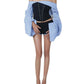Two Piece Off the Shoulder Striped and Short Set