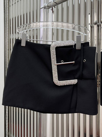 Diamond Buckel Mini Skirt