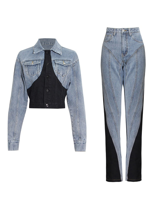 Corinna Denim Color Block Set