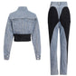 Corinna Denim Color Block Set
